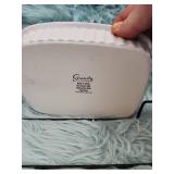 Serenity Collection White Rectangle Quiche Dish with Metal Handles