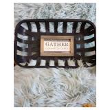 Wooden Tobacco Basket with Gather Sign