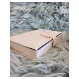 White Leather Wedding Photo Album with Gold Lettering
