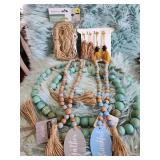 True Living Macrame Plant Hanger and Garland Beads Set