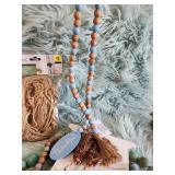 True Living Macrame Plant Hanger and Garland Beads Set