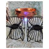 Modern Geometric Candle Holder Set with Copper Dish