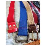 Mixed Belt Collection - Fabric & Leather - Roughly 36 to 42 inches