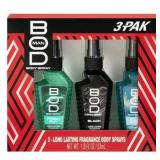 BOD Man Body Spray Gift Set  Black  Fresh Guy  Blue Surf  3 Piece