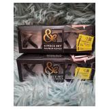 Thyme & Table Metal Napkin Rings Matte Black  4-Piece Set