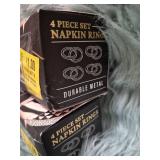 Thyme & Table Metal Napkin Rings Matte Black  4-Piece Set
