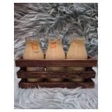 Rustic Wooden Milk Bottle Holder