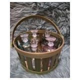 Decorative Glass Bottle Collection with Crystal Stoppers