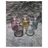 Decorative Glass Bottle Collection with Crystal Stoppers