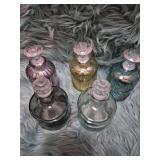 Decorative Glass Bottle Collection with Crystal Stoppers