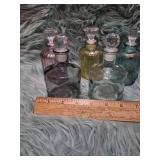 Decorative Glass Bottle Collection with Crystal Stoppers