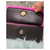 Pink Faux Fur Frame Clutch Wallet