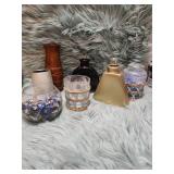 Decorative Vase Collection with Blue Crystal Accents