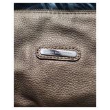 Dana Buchman Gold Metallic Zebra Print Handbag