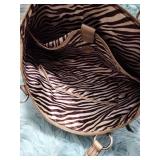 Dana Buchman Gold Metallic Zebra Print Handbag