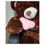 Large Brown Teddy Bear with Pink Heart