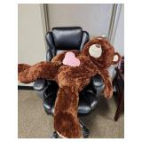 Large Brown Teddy Bear with Pink Heart