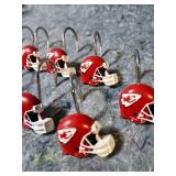 Kansas City Chiefs NFL Helmet Shower Curtain Hooks Set