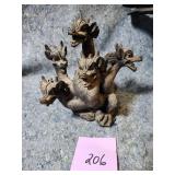 Gothic Multi-Headed Dragon Sculpture - Minor Damage in One Spot See Pics