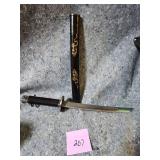 Japanese Dragon Tanto Knife with Scabbard