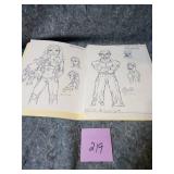 Original Comic Book Art Pages - Character Studies and Story Panels