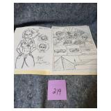 Original Comic Book Art Pages - Character Studies and Story Panels