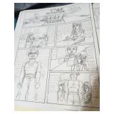 Original Comic Book Art Pages - Character Studies and Story Panels