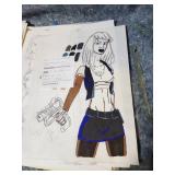 Original Comic Book Art Pages - Character Studies and Story Panels