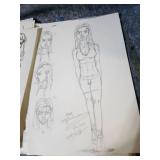 Original Comic Book Art Pages - Character Studies and Story Panels