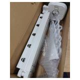 UNDEVIGINT Adjustable Curved Shower Rods for Bathroom, Corner Curtain Rod No Drill, Space Saver, Suitable for RV, Clothing Store Fitting Room (White,5-Foldable,67In, Suction Cup Style)