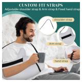 HARBOREST Shoulder Surgery Pillow with Straps & Pocket - Shoulder Pillow for Shoulder Pain, Rotator Cuff Pillow for Sitting, Relief Pillow (Light Grey)