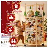 Subbox Stuffed Animal Storage and Holder - Large Size Wooden Animals Zoo Toy Organizer with Elastic Bands, Swivel Wheels and Castle Stickers, For Toddler Rooms, Playrooms, Bedrooms(58x16x16inch)