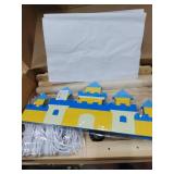 Subbox Stuffed Animal Storage and Holder - Large Size Wooden Animals Zoo Toy Organizer with Elastic Bands, Swivel Wheels and Castle Stickers, For Toddler Rooms, Playrooms, Bedrooms(58x16x16inch)