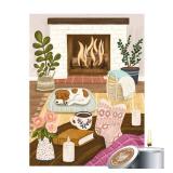 500 Piece Puzzle for Adults Hygge Collection Cozy Fireplace by Olivia Gibbs Blueboard Puzzle Jigsaw + Bonus Candle KI Puzzles from Playview