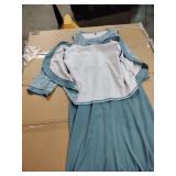 CYCLAMEN Plus Size Mother of The Bride Dress 2 Piece Set with Jacke Chiffon A-Line Sparkly Gown for Wedding Guest Formal, Light Blue, 3X