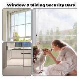 Window Security Bar, Sliding Door Security Bar, Child Proof Patio Anti Lift Safety Door Jammer, Adjustable 17-50â³ Door Stopper Bars for Home, Apartment, and Hotel
