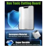 Washour Titanium Cutting Boards for Kitchen, Non Toxic 2-in-1 Cutting Board, Chopping Boards for Meat Vegetable, Easy to Clean Large Size 16âÃ11â