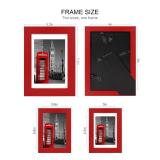 Hongkee 4x6 Picture Frame (4 Pack, Red), Made of Real Glass and Wooden Frame - Display Pictures 3.5x5 with Mat or 4x6 Without Mat, 4 by 6 Photo Frames TableTop Display and Wall Mounting
