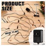 Kingdder 2 Sets 5 V 11.6ft Replacement Power Cord Compatible with Keepsake Ornaments Power Adapter with 7 Plug for 2.5 mm Diameter Interface Christmas Interactive Ornaments