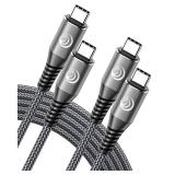 USBC to USBC 100W [6ft/2 Pack] USB C to USB C Fast Charging Cable Braided C to C Charger Cord 5A for MacBook Pro/Air, iPhone 15 Pro Max Plus,iPad Pro,Samsung Galaxy S24 Ultra S23,Pixel,PS5,Switch