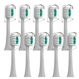 Replacement Brush Heads Compatible with AquaSonic icon Electric Toothbrush, 10 Pack, Stone