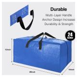 VELVETSURE Heavy Duty Extra Large Moving Bags W/Backpack Straps - Strong Handles & Zippers, Storage Totes For Space Saving, Fold Flat, Alternative to Box and Bin (Set of 6, Multicolor)