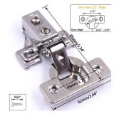 KONIGEEHRE 20 Pack Soft Close Cabinet Door Hinges for 1/2\" Partial Overlay Cupboard, 100 Degree Opening Angel, Stainless Concealed Kitchen Cabinet Hinges with Mounting Screws and Manual