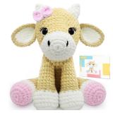 CODGP Crochet Kit for Beginners,11.8in Crochet Animal Kit Cow,Crochet Starter Kit Gift for Adults Kids with Yarn Sets,Amigurumi Crochet Kit with Step-by-Step Video Tutorials