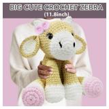 CODGP Crochet Kit for Beginners,11.8in Crochet Animal Kit Cow,Crochet Starter Kit Gift for Adults Kids with Yarn Sets,Amigurumi Crochet Kit with Step-by-Step Video Tutorials