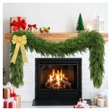 Palonu 1Pcs 6Ft Christmas Cedar Garland, Artificial Realistic Greenery Faux Garlands Touch Like Real Cypress Pine Xmas DÃ©cor, Fireplace Mantle Table Stairs Porch Indoor Outdoor Holiday Decoration