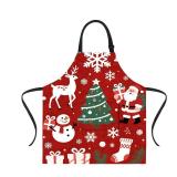 ANNA QUEEN Merry Christmas Apron for Women Men with Pockets Snowman Christmas Tree Apron Adjustable Kitchen Chef Apron