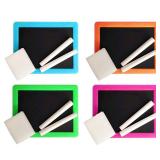 The Dreidel Company Neon Chalkboard Set Includes Board, Chalk, and Eraser, Educational Learning, Kids Prizes, Prize Giveaways, Party Favors - Assorted Colors (4-Pack)