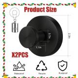 Black Wreath Door Hanger, Heavy Duty Wreath Suction Cup Hooks for Fall Halloween Christmas Decorations, 2 Pack Strong Reusable Wreath Hangers Welcome Sign Front Door Window Glass Indoor Outdoor