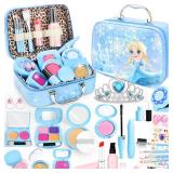 INNOCHEER Pretend Makeup for Toddlers, Toy Play Makeup Set for Kids 3-5, Toddler Makeup Kit Pretend, Frozen Toys for Kids Fake Makeup, Gifts Toys for 3 4 5 6 7+ Year Old Girls (Not Real Makeup)